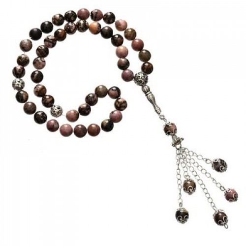 سبحة حجر طبيعى متداخلة الالوان