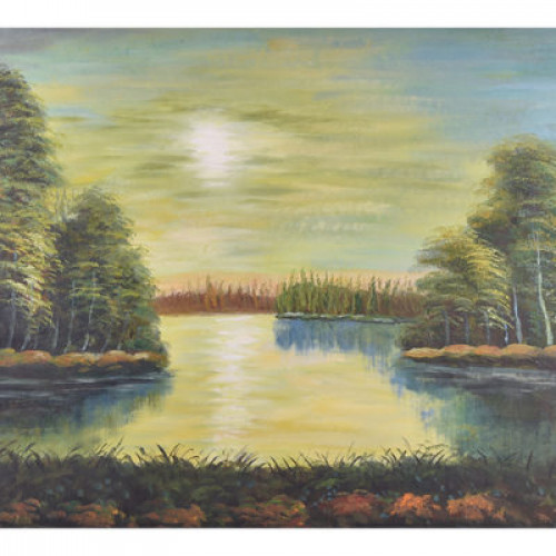 لوحة طبيعة صامتة رسم زيتي مقاس 50 * 60 سم بدون برو...