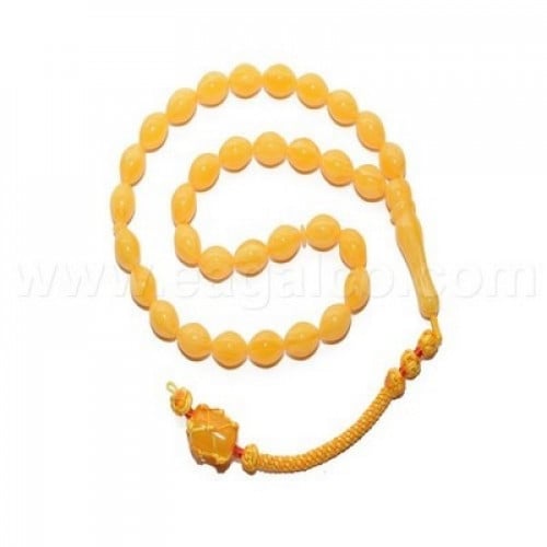 سبحة كهرمان زيتونة صفراء اللون