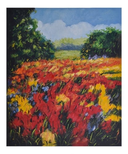 لوحة طبيعة صامتة رسم زيتي مقاس 50 * 60 سم بدون برو...