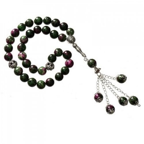 سبحة حجر طبيعى ازرق غامق اللون