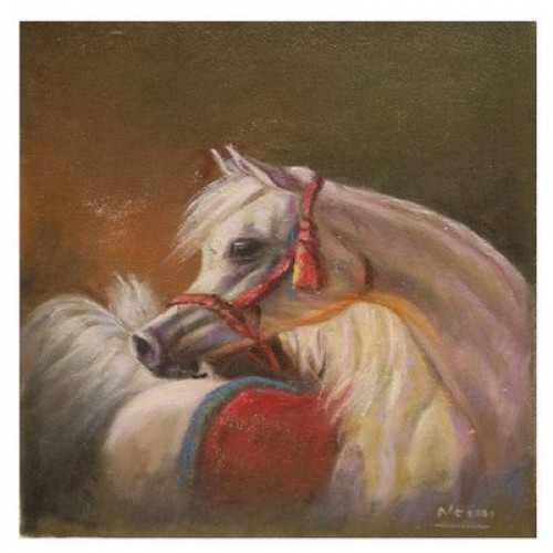 لوحة الابلق والسرج الاحمر .مقاس 50*60 سم