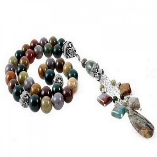 سبحة عقيق الوان مختلطة