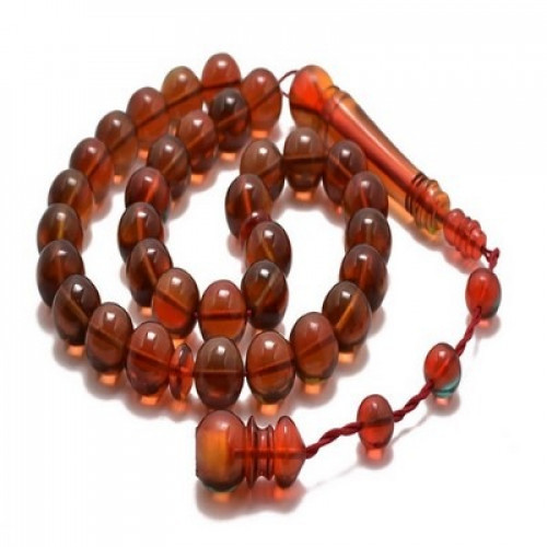 سبحة بكالايت دائرى احمر شفاف اللون