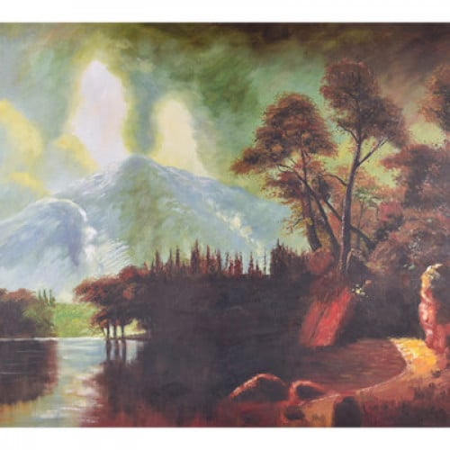 لوحة طبيعة صامتة رسم زيتي مقاس 50 * 60 سم بدون برو...