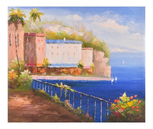 الريفيرا لوحة طبيعة صامتة رسم زيتي مقاس 50 * 60 سم...