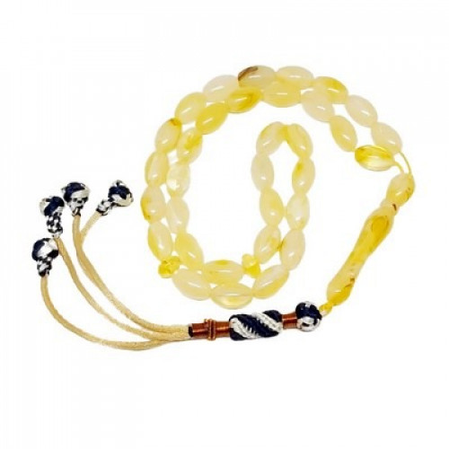 سبحة تراب كهرمان متدرج اللون الاصفر