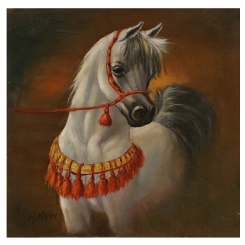 لوحة الأبلق والسرج .مقاس 50*60 سم