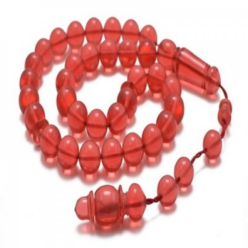 سبحة كاست احمر شفاف دائرى