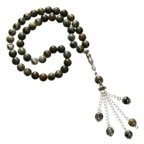 سبحة حجر طبيعى رخامى الالوان