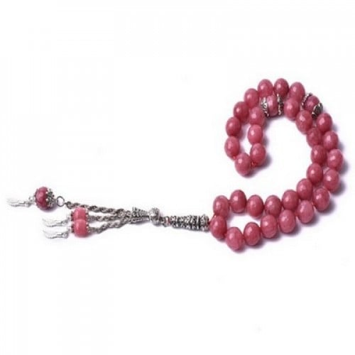 سبحة حجر طبيعى بنفسجى اللون