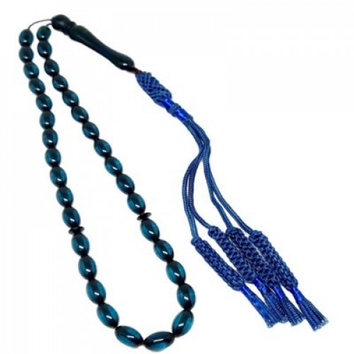 سبحة تراب كهرمان لون أزرق