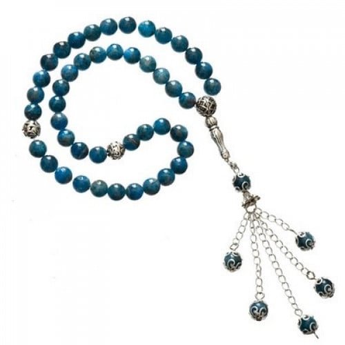 سبحة حجر طبيعى متداخل الالوان