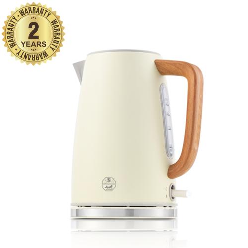 غلاية ماء مسكة خشب 1.7 لتر 2200 واط لون بيج