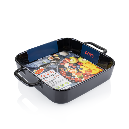 صينية فرن برسلين مربع اسود سعة 1.5 لتر