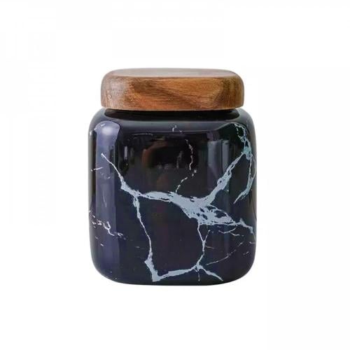 علبة بهارات بورسلان اسود رخامي