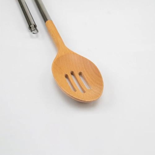 ملاعق خشب بيد استيل