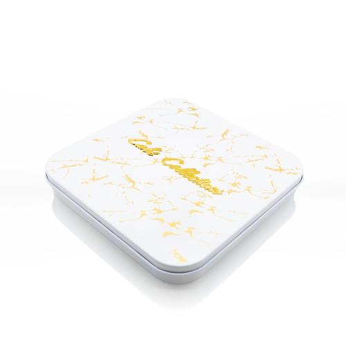 صينية بسبوسة مربع رخامي ابيض مع ذهبي