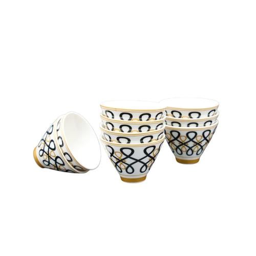 طقم فنجان قهوة سيراميك بشكل عربي كلاسيك 12حبة