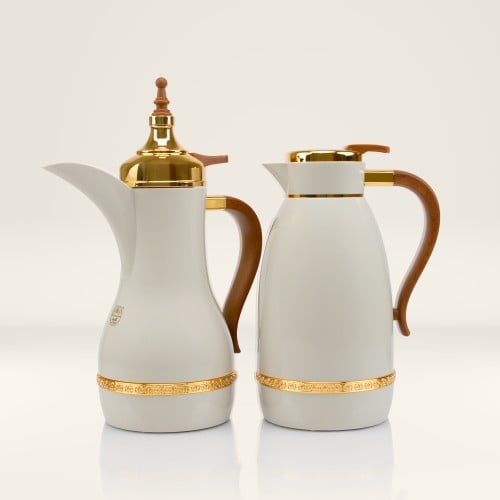 ترمس سدين بيد خشبي رمادي مذهب 2 حبة