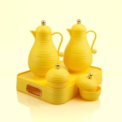 طقم ترمس لوسي مع صينية + 2 تمرية