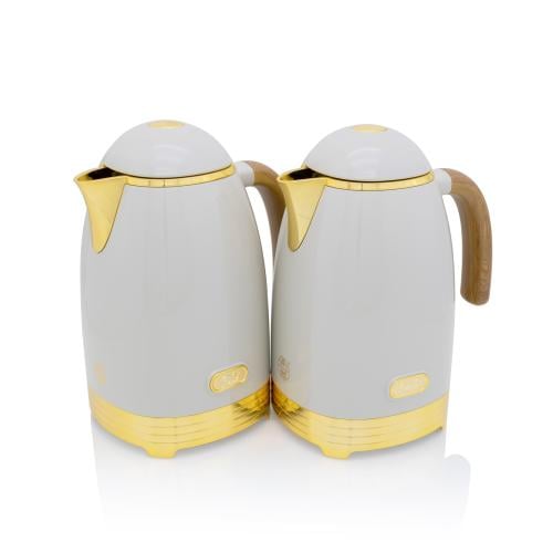 ترمس ندى طقم 2 حبة رمادي فاتح مذهب