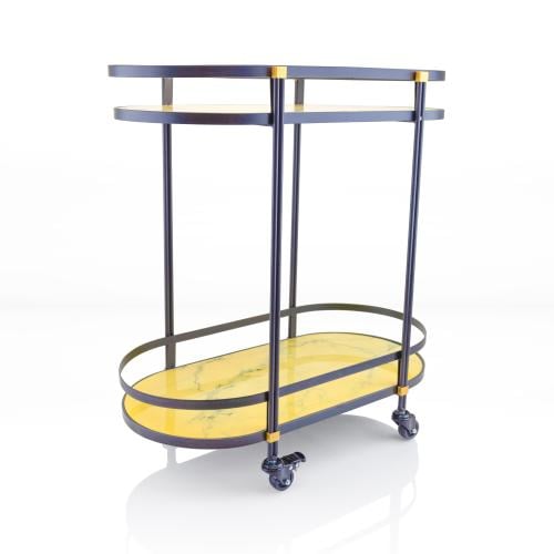 عربة تقديم الشكل بيضاوي