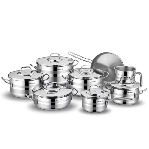 طقم قدور استيل كوركماز 14 قطعة ، استر 2 .