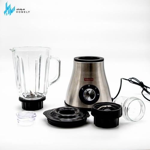 خلاط TOLON بلمبة سرعتين 400 واط جك زجاج مع مطحنة