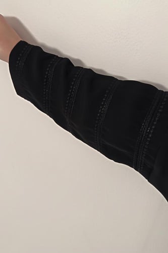 Half Bisht – Black with Long Embroidered Black Sle...