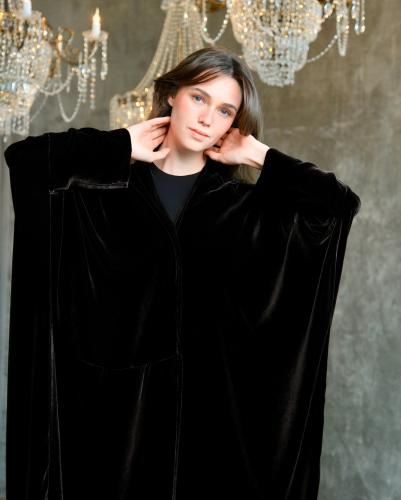 Half Bisht – Japanese Dark Brown Velvet