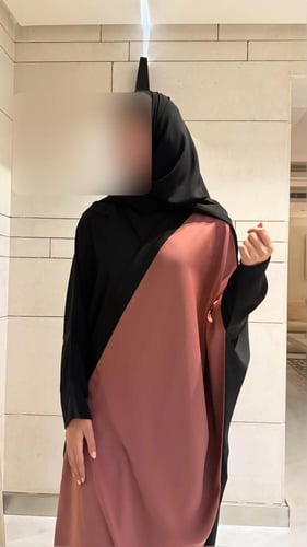 Side Panel Half Bisht – Black and Terracotta