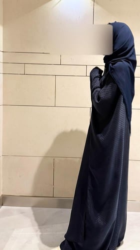 Half Bisht – Textured Washed Japanese Silk in Navy