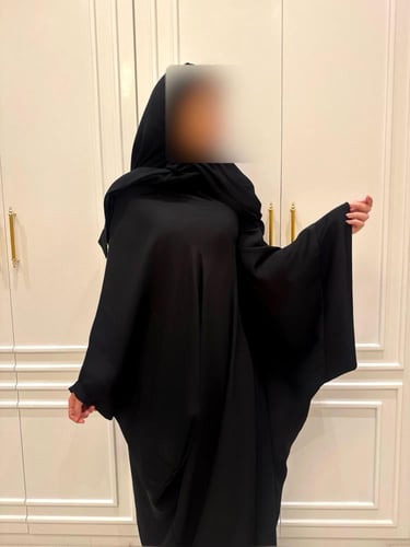 Black Bisht With Extra Wide Sleeves