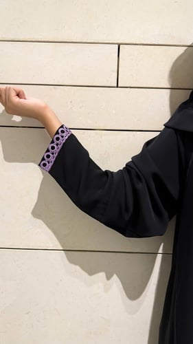 Black A line with Lavender Tricot trim