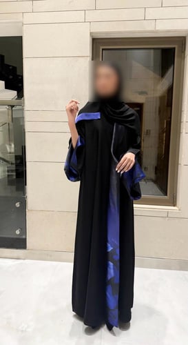 Black A line Lined In Black Royal Blue Print