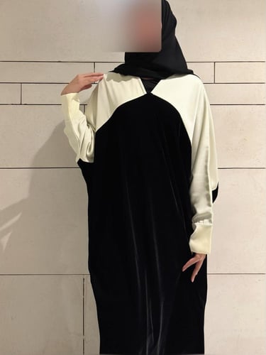 Bisht Black Velvet with Yellow Silk