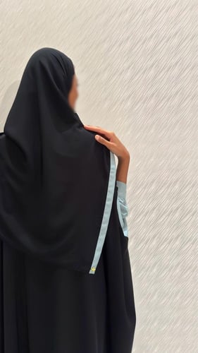 Black Bisht with Tiffany circles cuffs