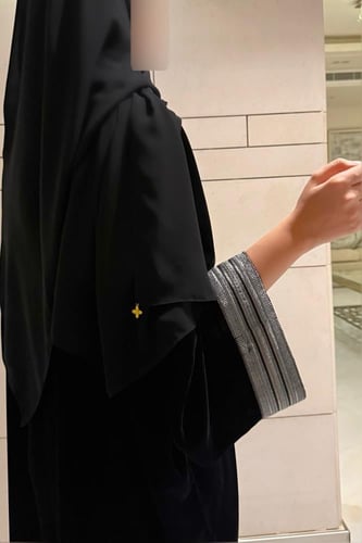 Quarter Bisht – Black Velvet with Silver Zari