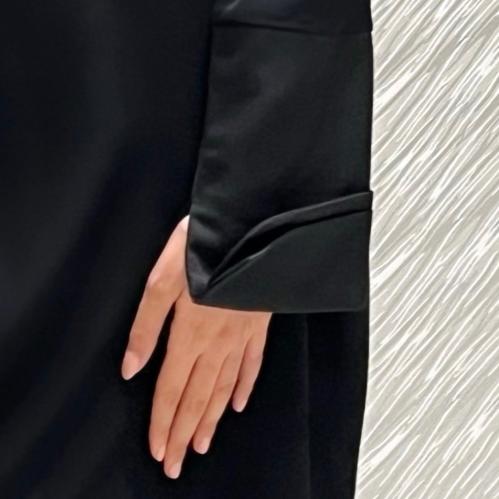 Black Half Bisht with Black cuffs