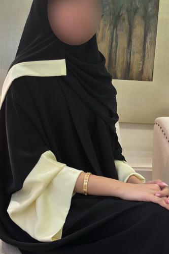 Half Bisht with Wide Sleeve in Butter Yellow