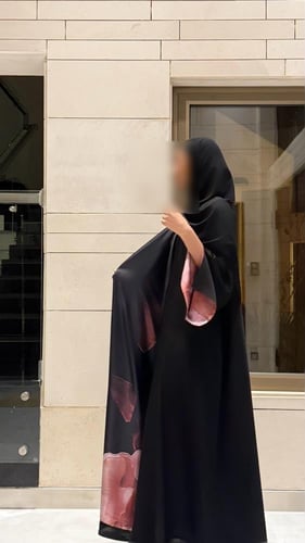 Black A line Lined In Black Pink Print