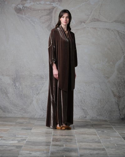 Scarf Dress – French Silk Velvet – Rose Taupe