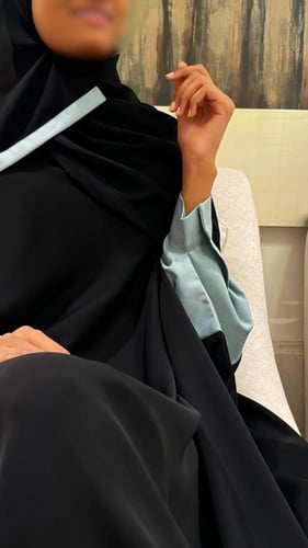 Black Bisht with Tiffany circles cuffs