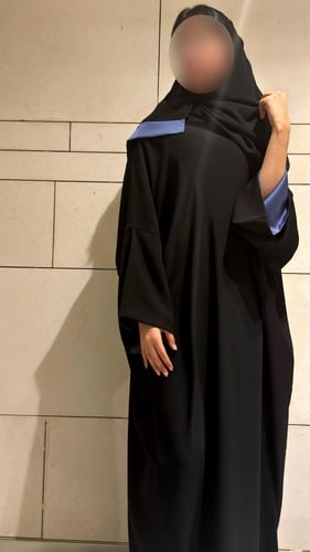 Half Bisht with Wide Sleeve Lined in violet
