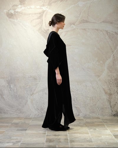 Hooded Dress – Black Velvet
