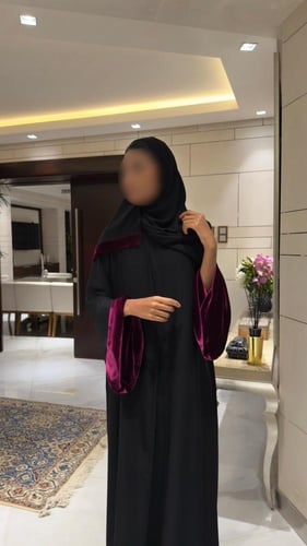 Black A LINE with Bell Sleeves Lined in Silk Fuchs...