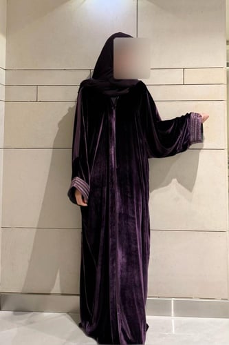 Quarter Bisht – French Purple Silk Velvet with Pur...