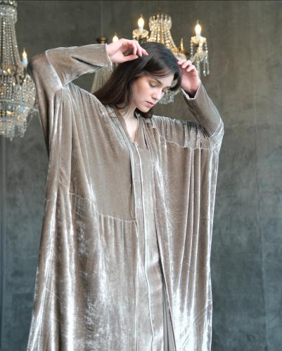 Half Bisht – Golden Mink Japanese Silk Velvet