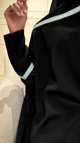 Black Half Bisht With Tiffany